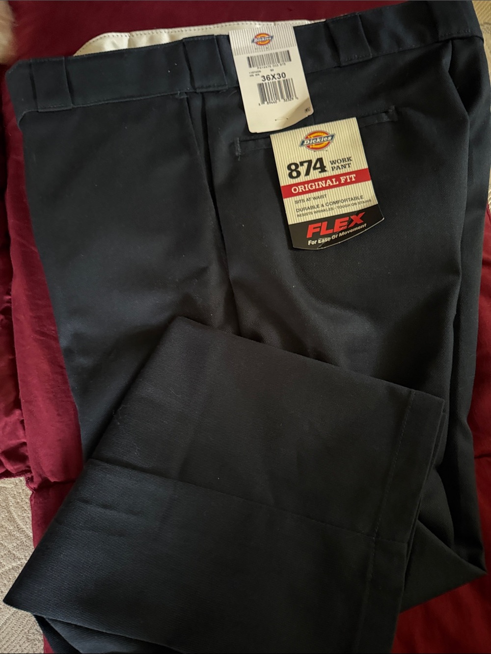 Dickies Black 874 Original Fit Work Pants - Flex